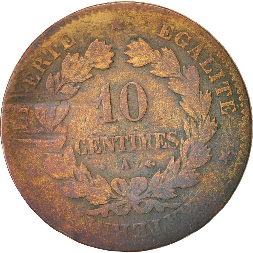 France | 10 Centimes Coin | Ceres | Wreath | Km:815 | 1870 - 1898