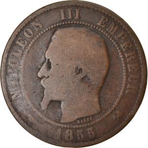 France | 10 Centimes Coin | Napoleon III | Eagle | Km:771 | 1852 - 1857