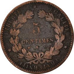 France | 5 Centimes Coin | Ceres | Wreath | Km:821 | 1871 - 1898