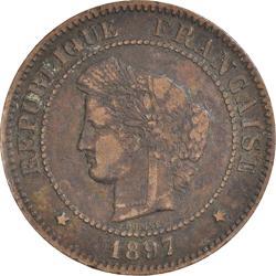 France | 5 Centimes Coin | Ceres | Wreath | Km:821 | 1871 - 1898