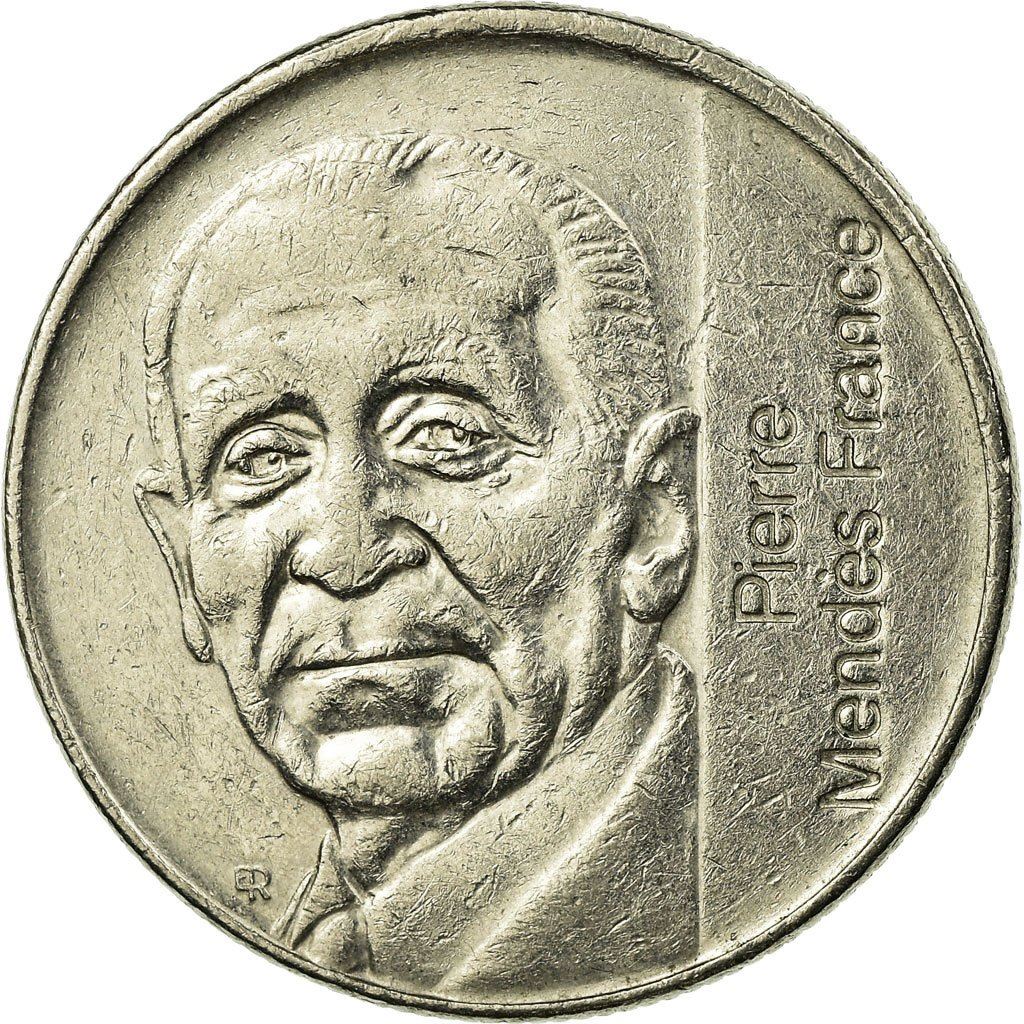 France | 5 Francs Coin | Pierre Mendes | Km:1006 | 1992