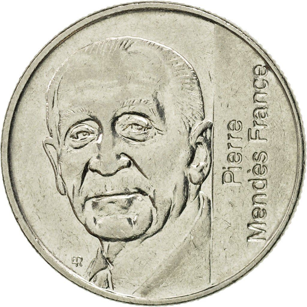 France | 5 Francs Coin | Pierre Mendes | Km:1006 | 1992