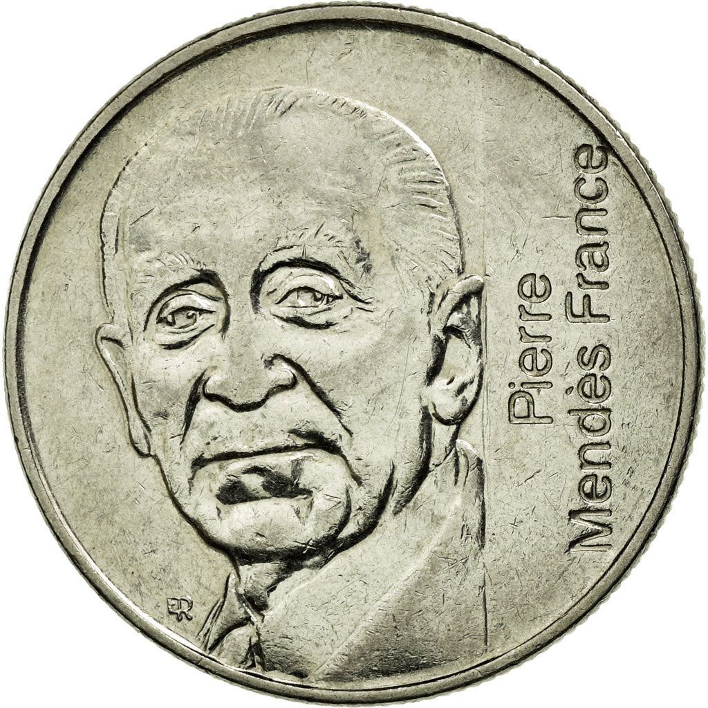 France | 5 Francs Coin | Pierre Mendes | Km:1006 | 1992