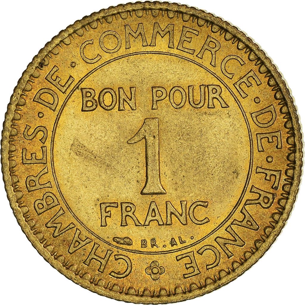 French 1 Franc Coin | Chambers of Commerce | KM876 | France | 1920 - 1927