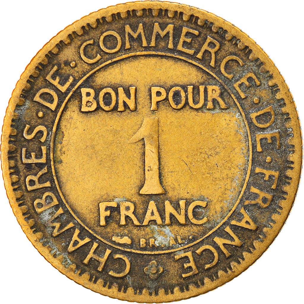 French 1 Franc Coin | Chambers of Commerce | KM876 | France | 1920 - 1927