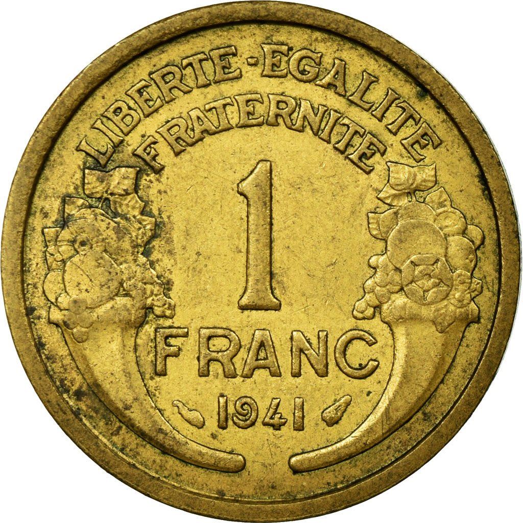 French 1 Franc Coin | KM885 | France | 1931 - 1941