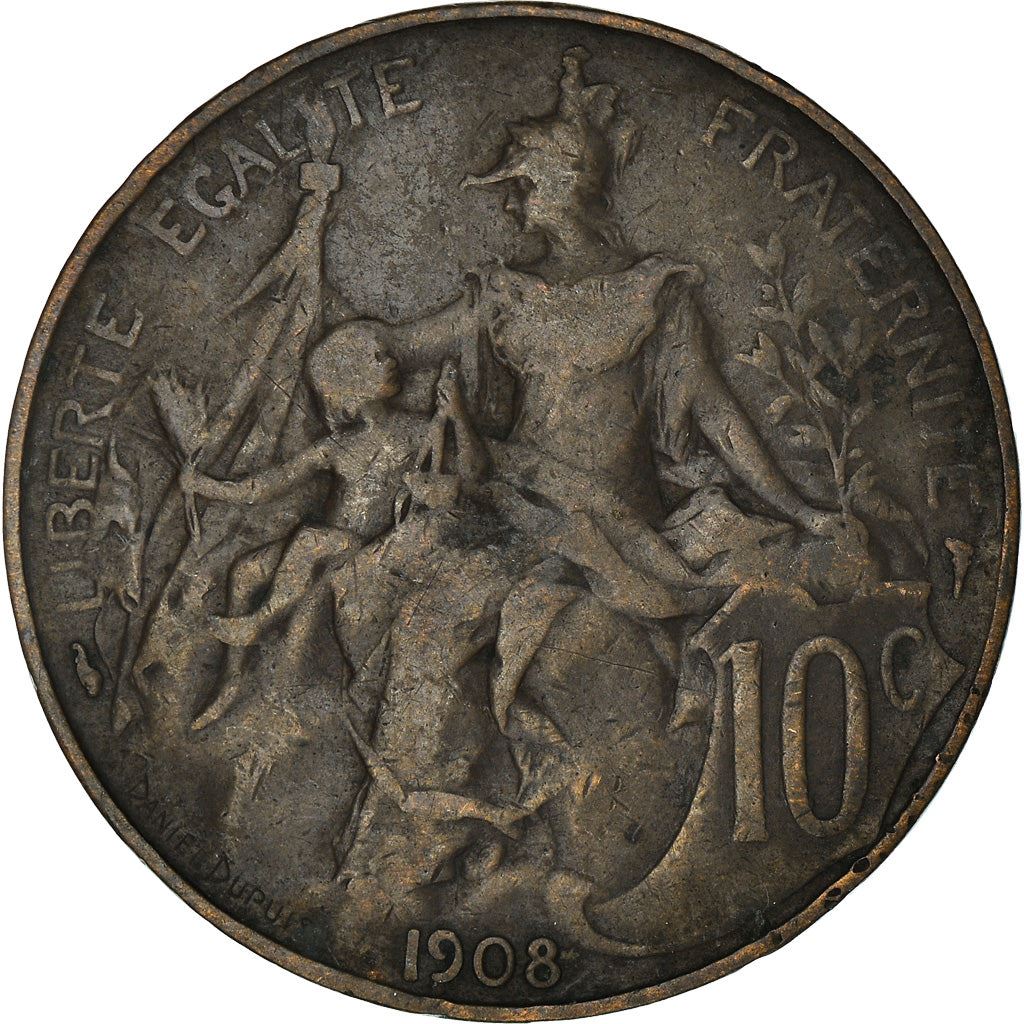 French 10 Centimes Coin | KM843 | France | 1897 - 1921