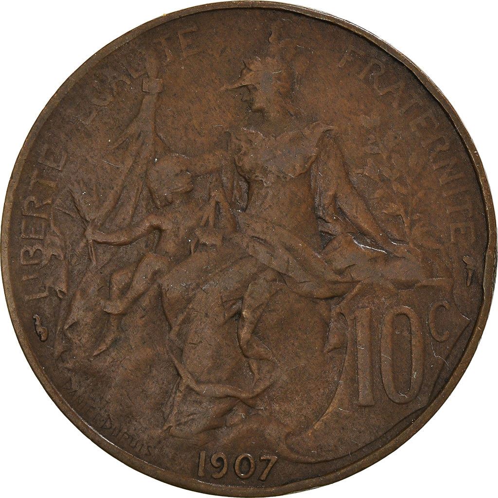 French 10 Centimes Coin | KM843 | France | 1897 - 1921