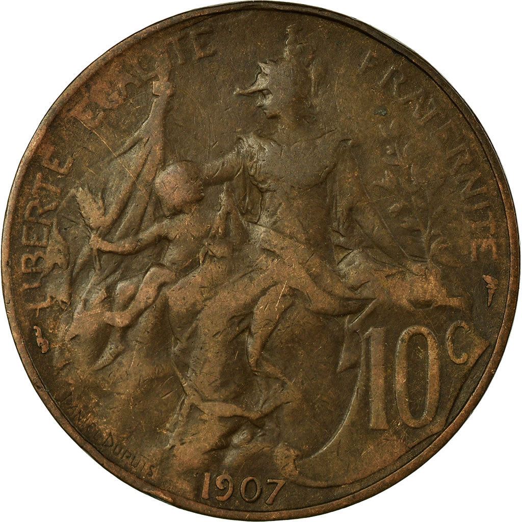 French 10 Centimes Coin | KM843 | France | 1897 - 1921