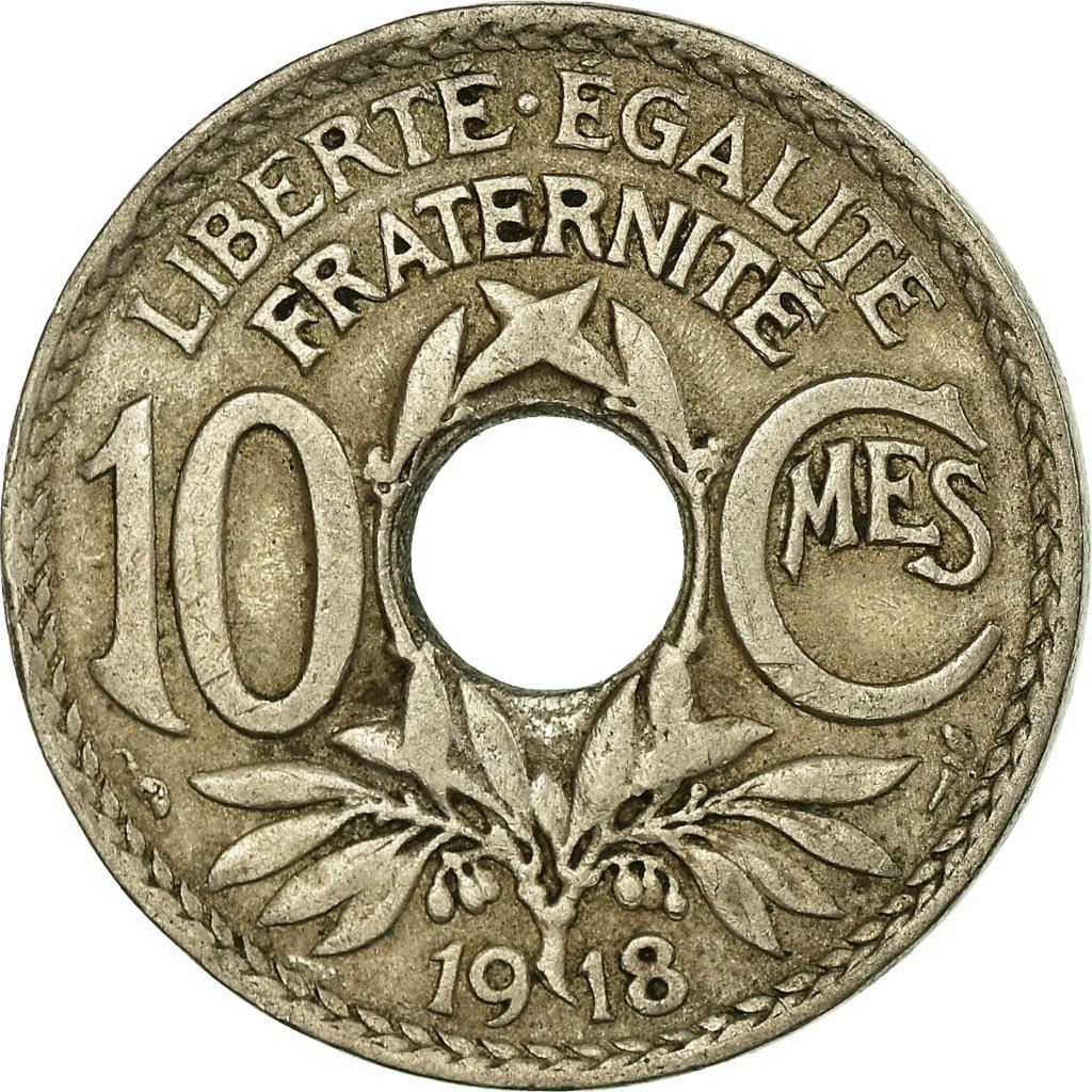 French 10 Centimes Coin | KM866a | France | 1917 - 1938