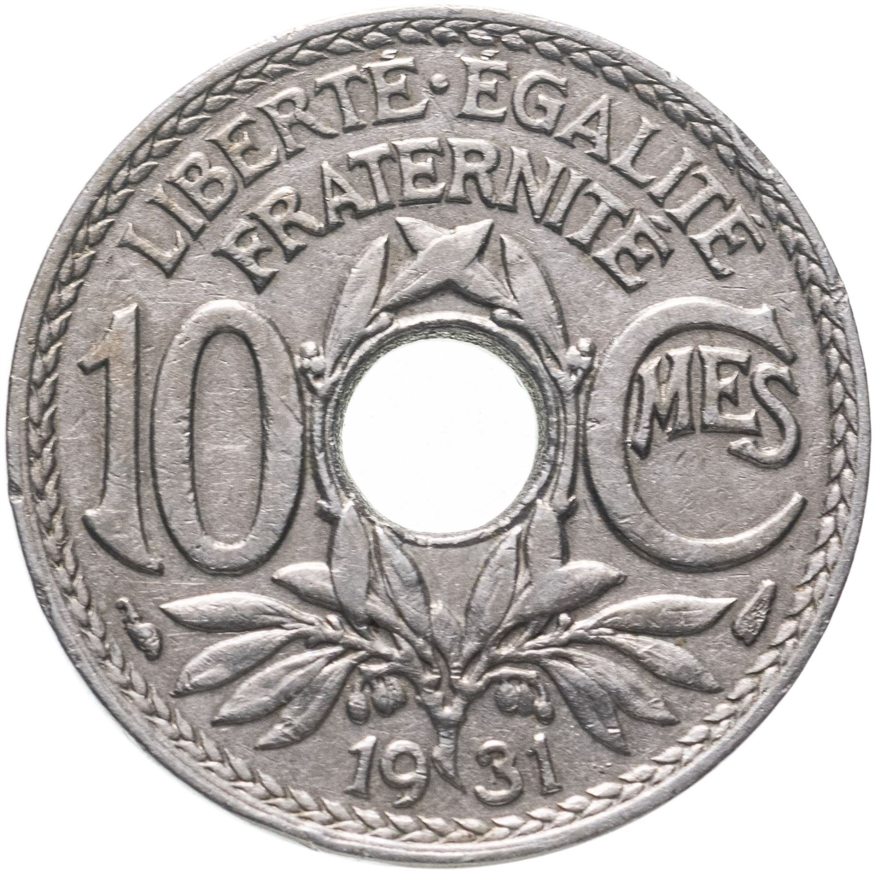 French 10 Centimes Coin | KM866a | France | 1917 - 1938