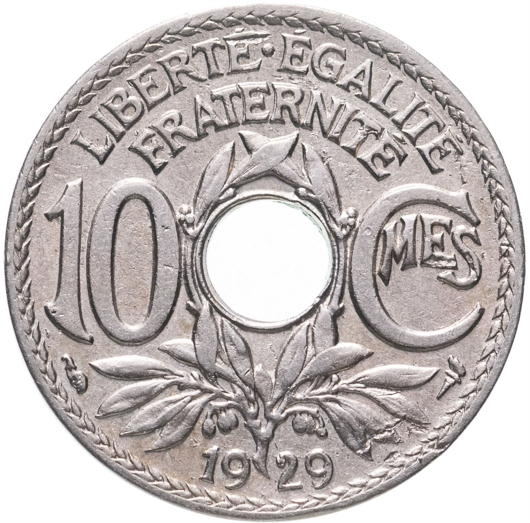 French 10 Centimes Coin | KM866a | France | 1917 - 1938