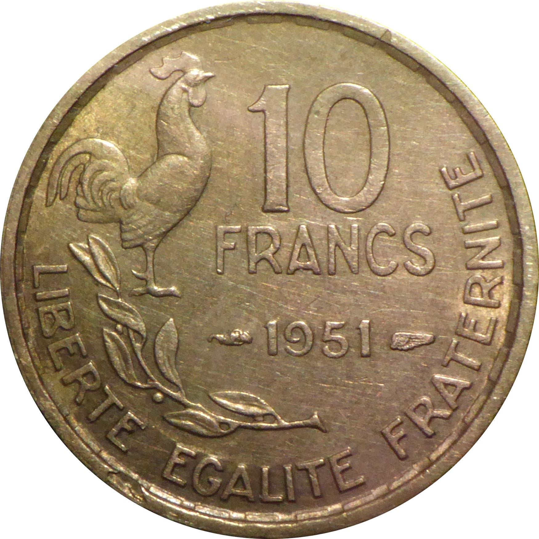 French 10 Francs Coin | KM915 | France | 1950 - 1958