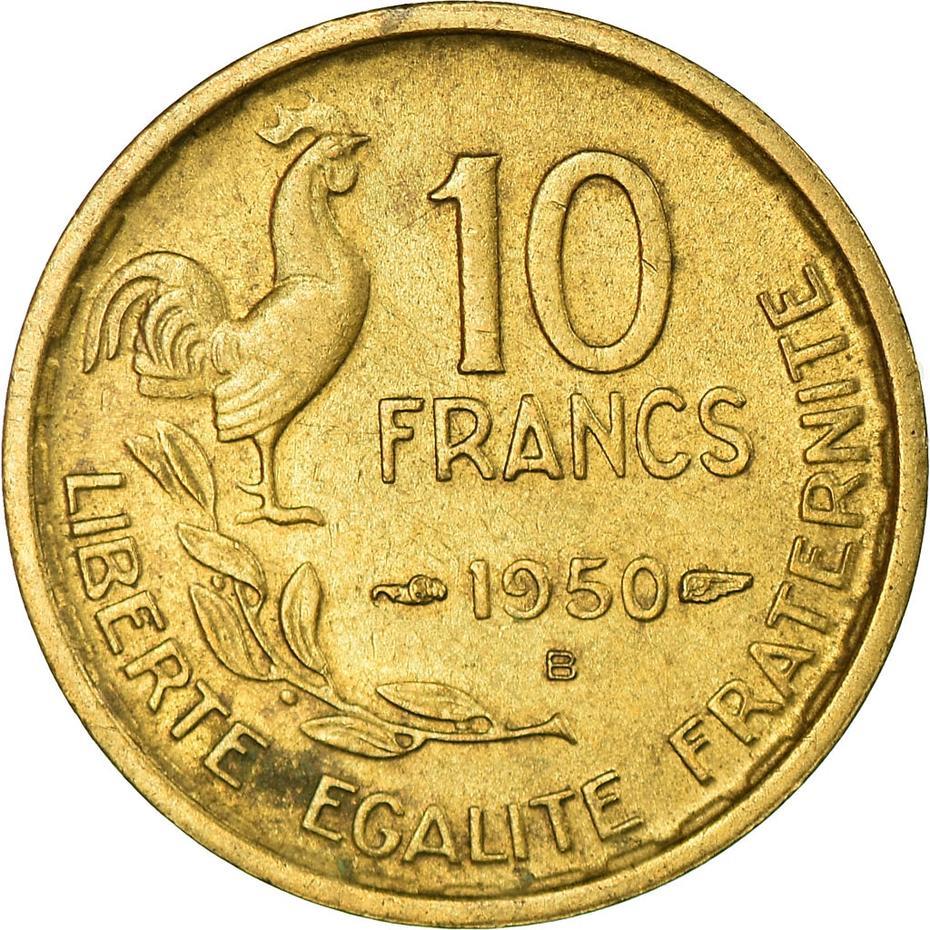 French 10 Francs Coin | KM915 | France | 1950 - 1958