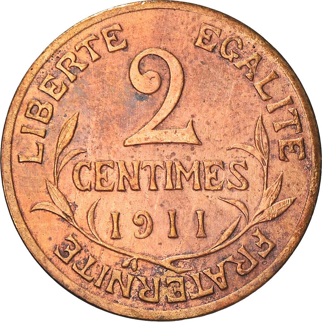 French 2 Centimes Coin | KM841 | France | 1898 - 1920