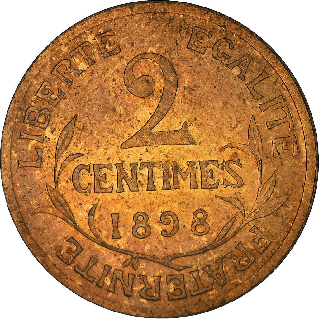 French 2 Centimes Coin | KM841 | France | 1898 - 1920