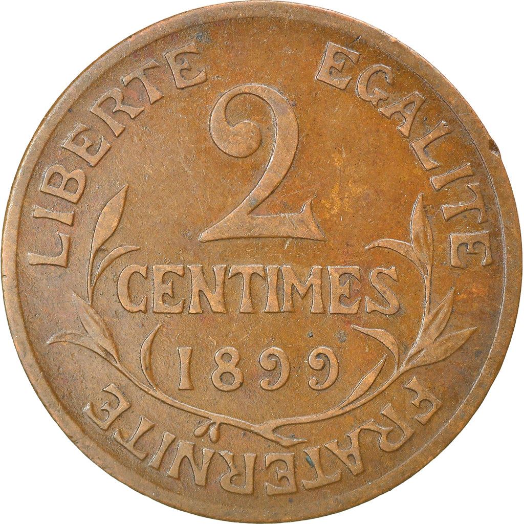 French 2 Centimes Coin | KM841 | France | 1898 - 1920