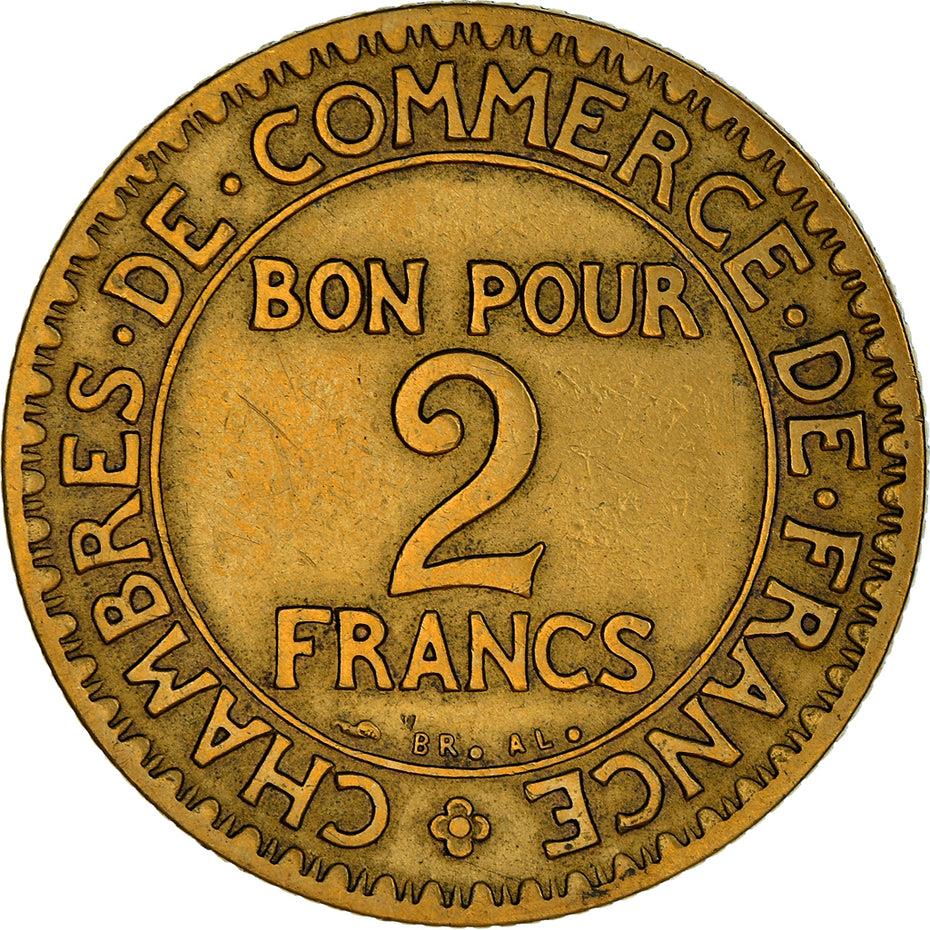 French 2 Francs Coin | Chambers of Commerce | KM877 | France | 1920 - 1927