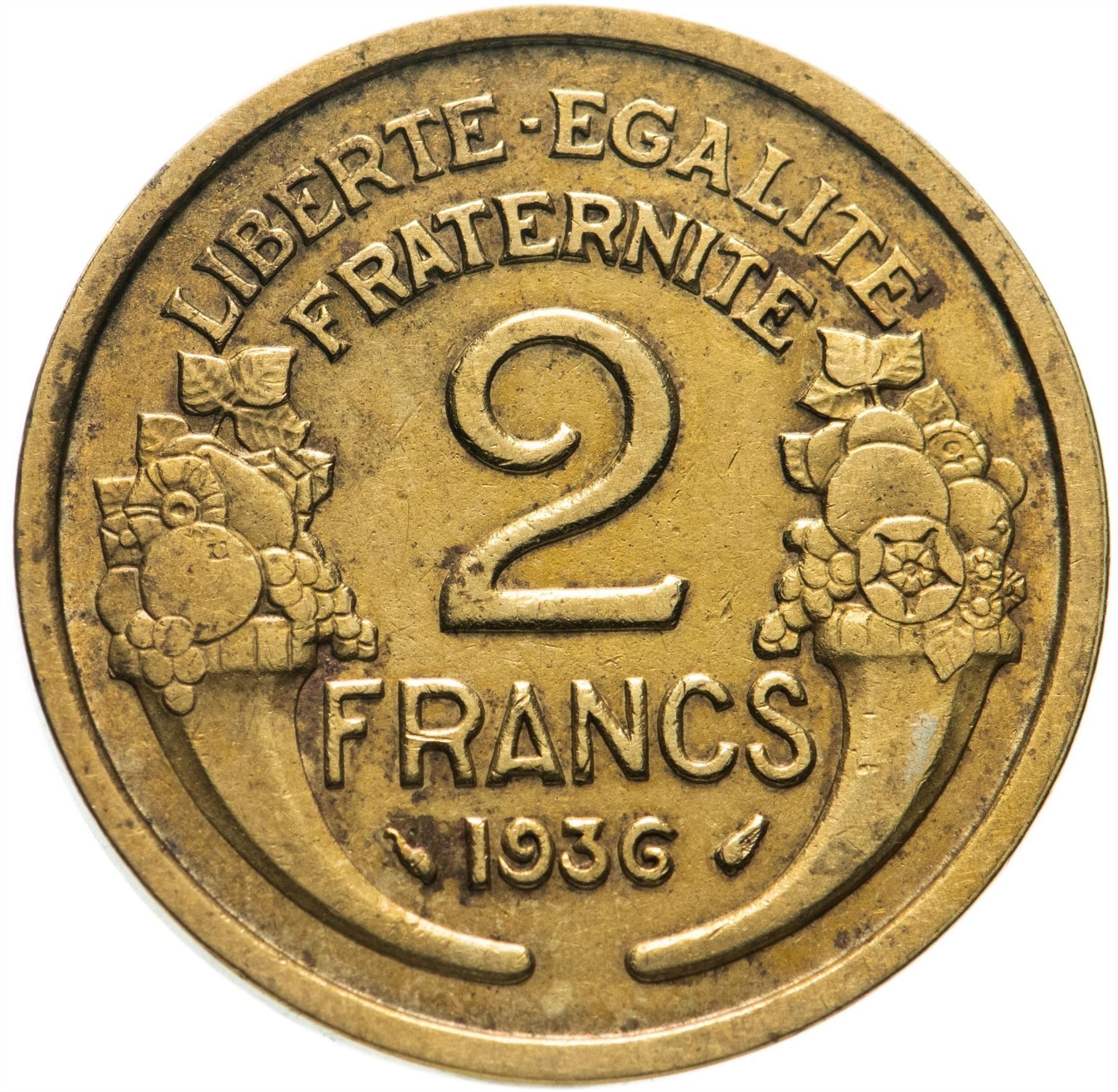 French 2 Francs Coin | KM886 | France | 1931 - 1941