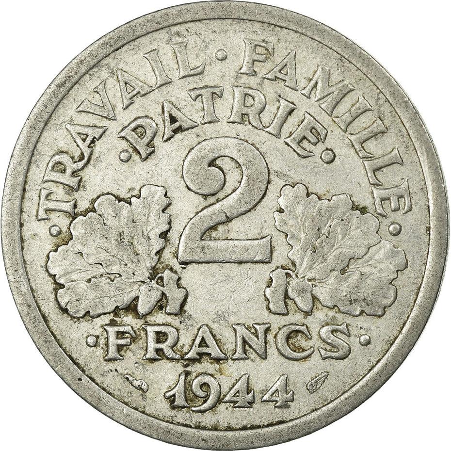 French 2 Francs Coin | KM904 | France | 1943 - 1944