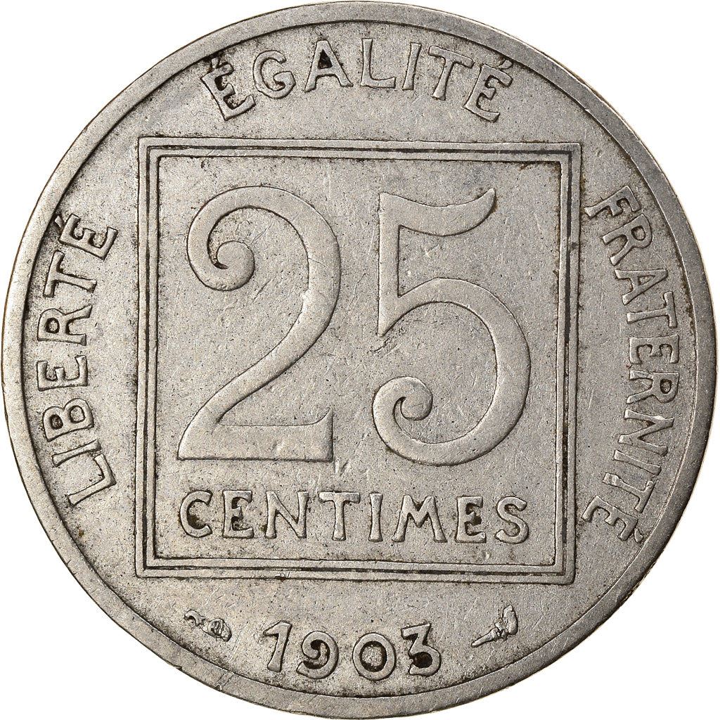 French 25 Centimes Coin | KM855 | France | 1903 - 1904