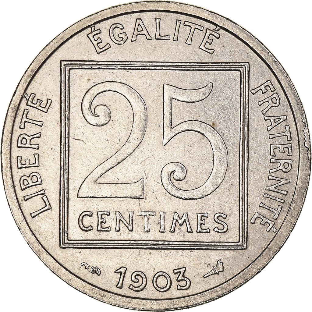 French 25 Centimes Coin | KM855 | France | 1903 - 1904