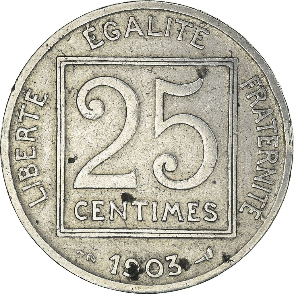 French 25 Centimes Coin | KM855 | France | 1903 - 1904