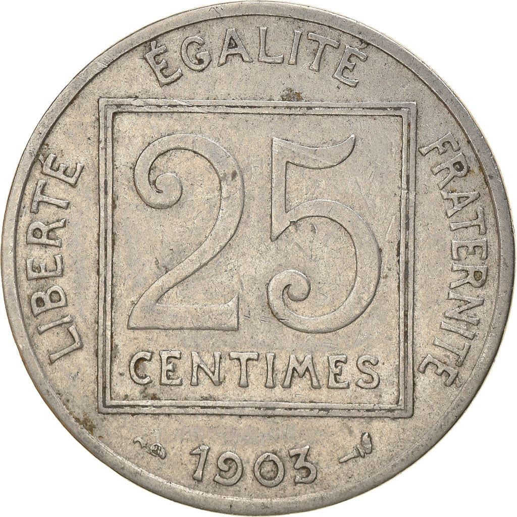 French 25 Centimes Coin | KM855 | France | 1903 - 1904