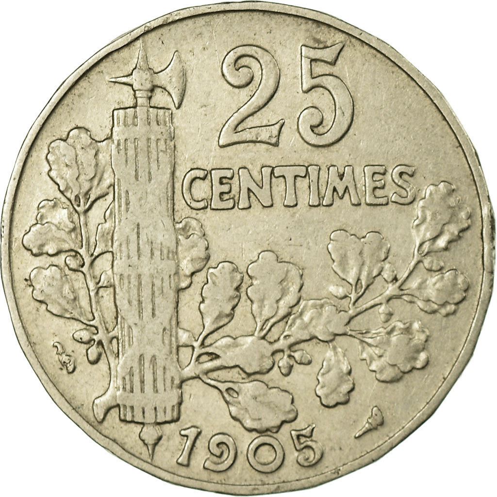 French 25 Centimes Coin | KM856 | France | 1904 - 1908