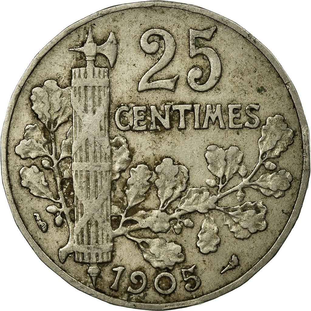 French 25 Centimes Coin | KM856 | France | 1904 - 1908