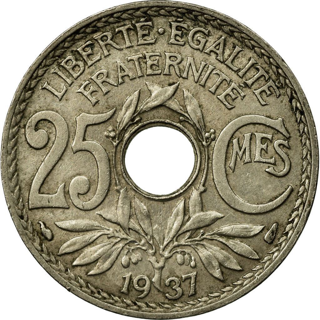 French 25 Centimes Coin | KM867a | France | 1917 - 1937