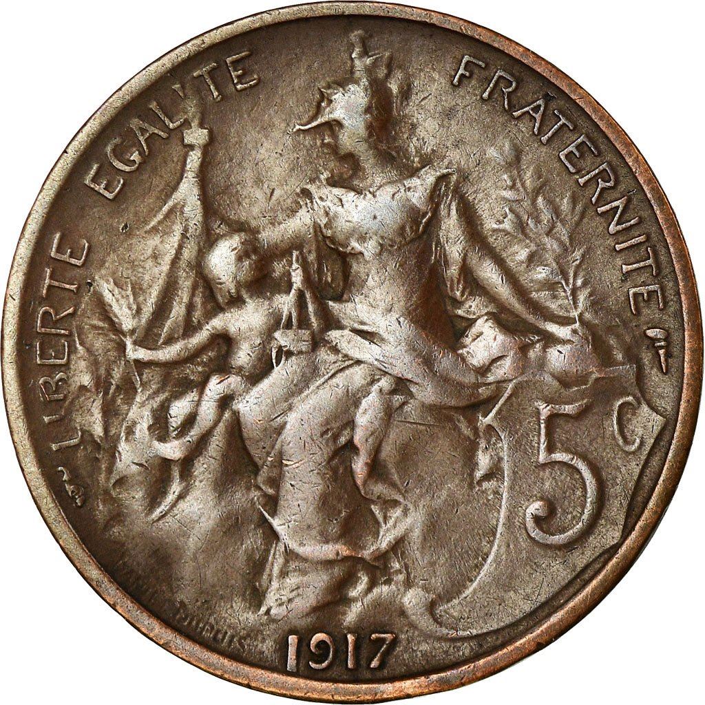 French 5 Centimes Coin | KM842 | France | 1897 - 1921