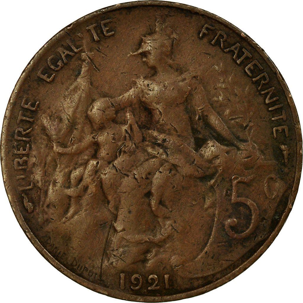 French 5 Centimes Coin | KM842 | France | 1897 - 1921