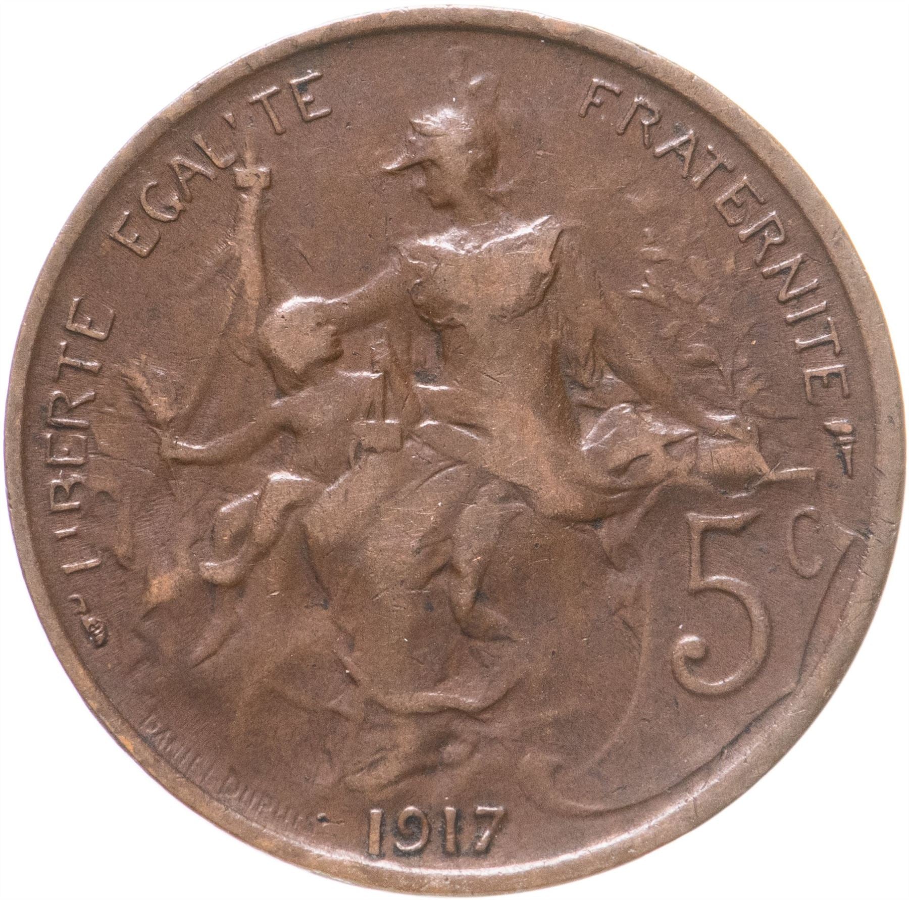 French 5 Centimes Coin | KM842 | France | 1897 - 1921