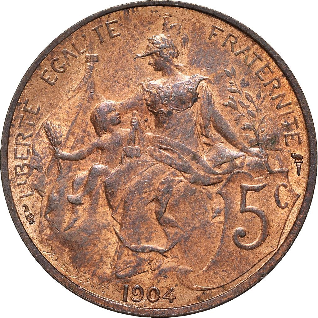 French 5 Centimes Coin | KM842 | France | 1897 - 1921