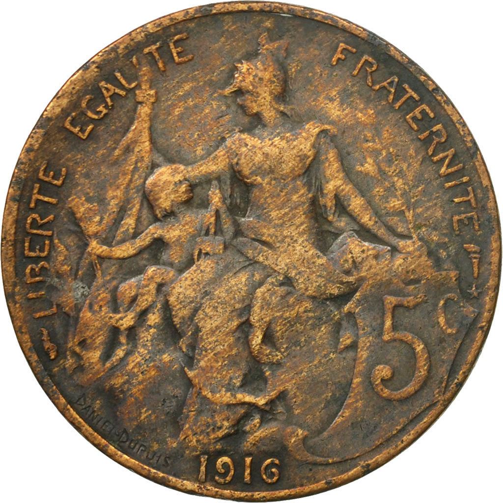 French 5 Centimes Coin | KM842 | France | 1897 - 1921