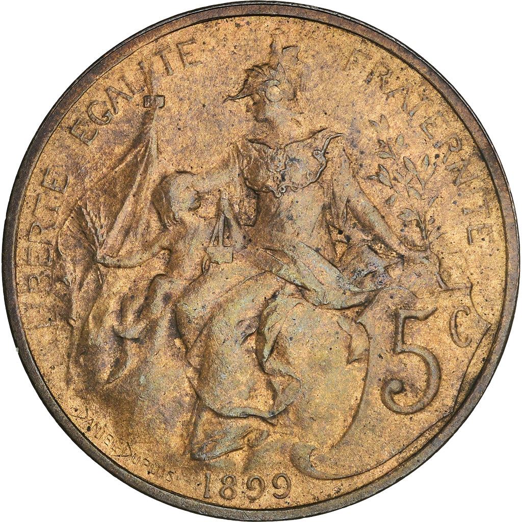 French 5 Centimes Coin | KM842 | France | 1897 - 1921