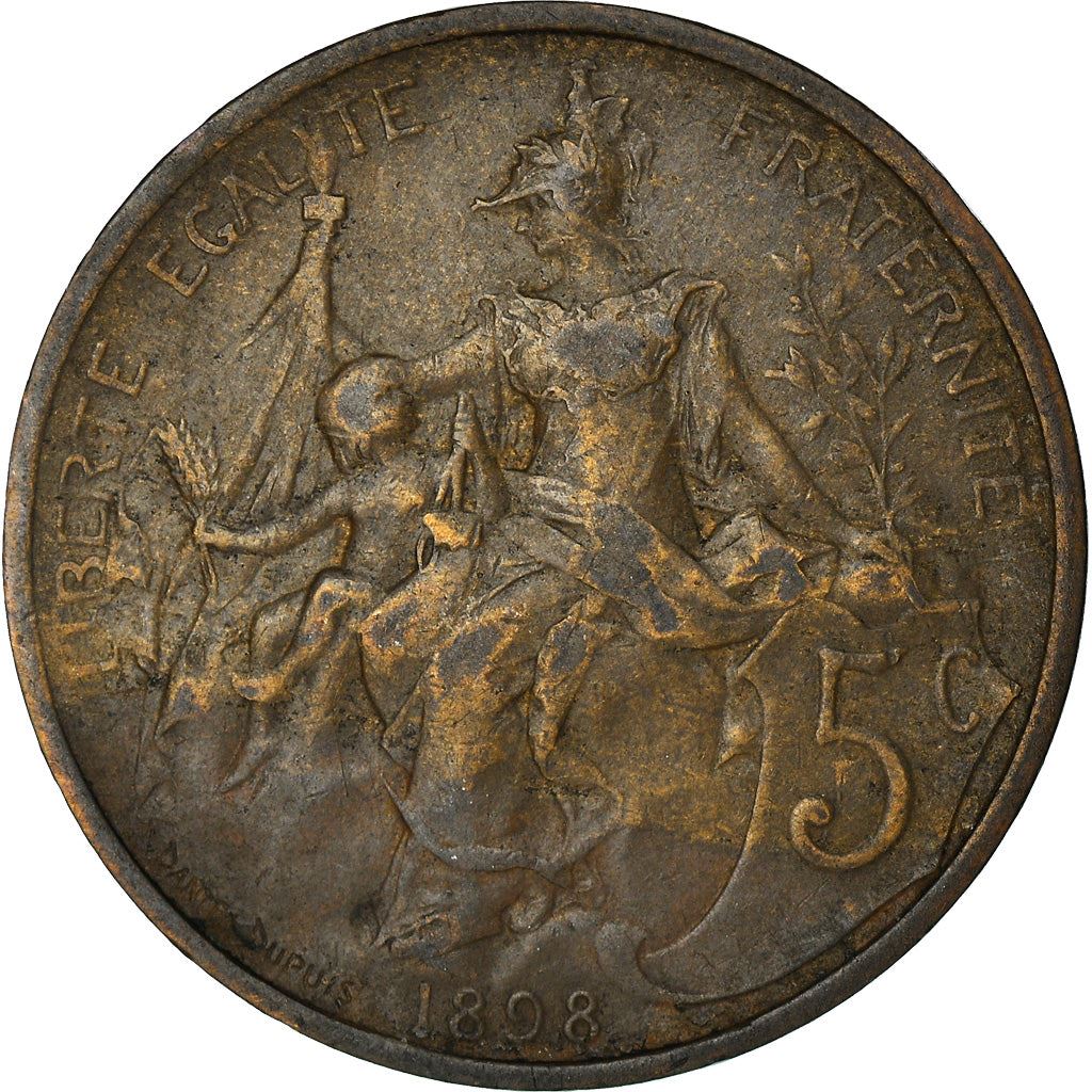 French 5 Centimes Coin | KM842 | France | 1897 - 1921