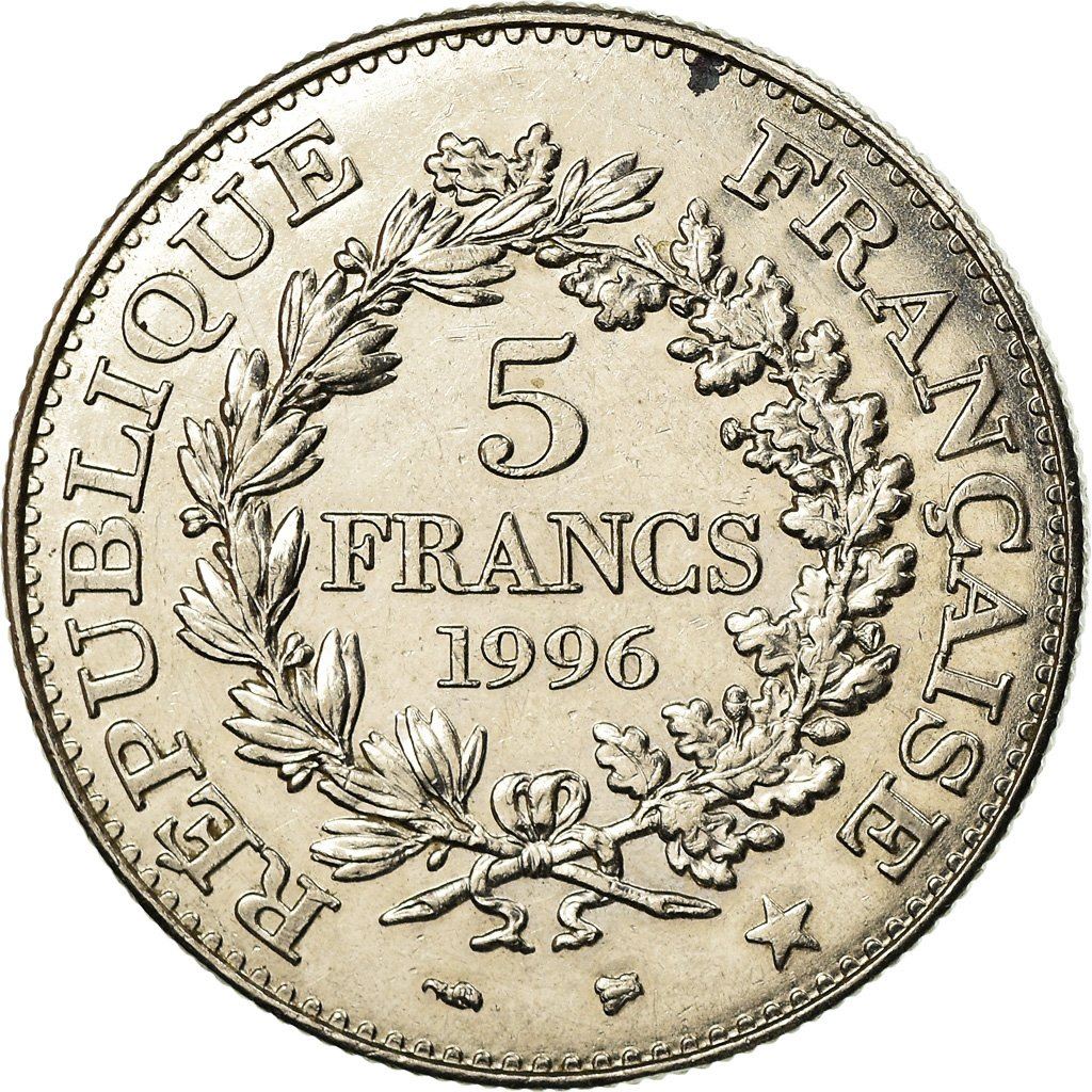 French 5 Francs Coin | Hercule de Dupre | KM1155 | France | 1996