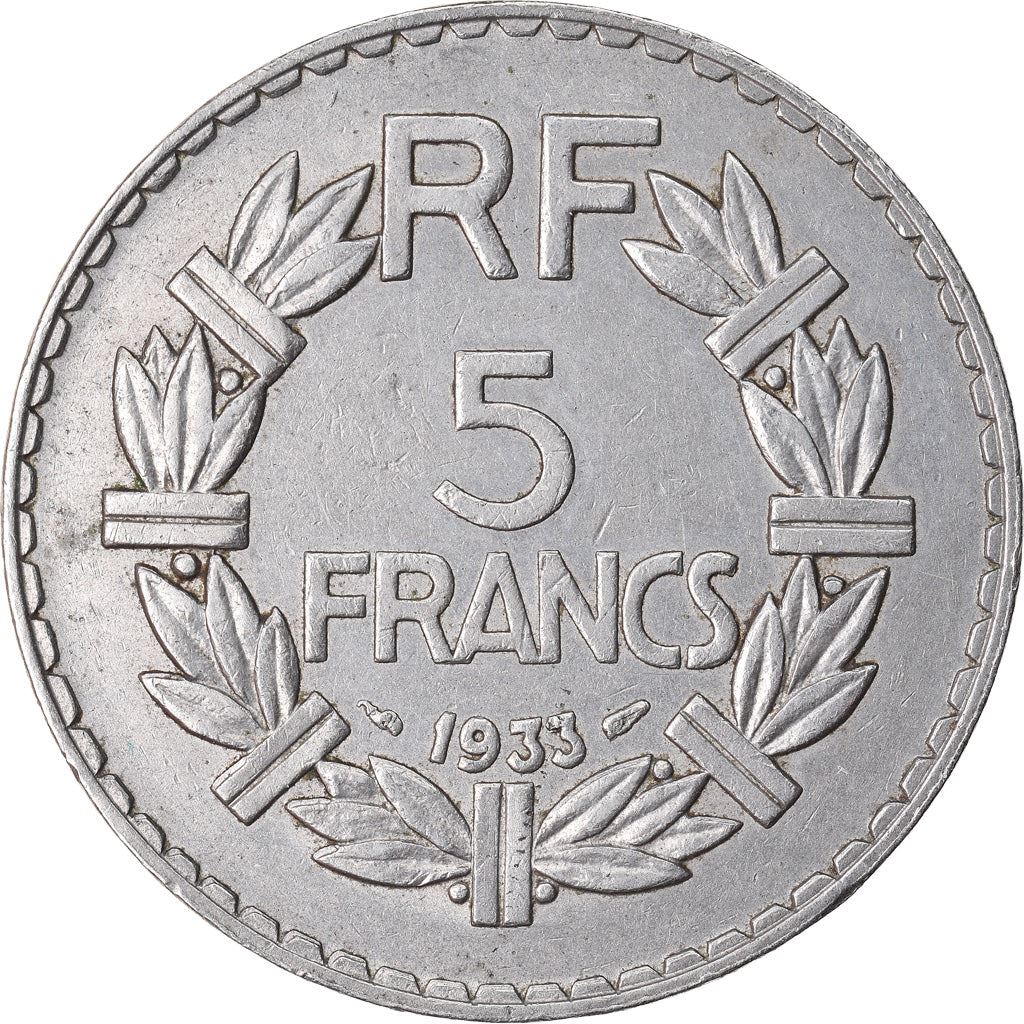 French 5 Francs Coin | KM888 | France | 1933 - 1939