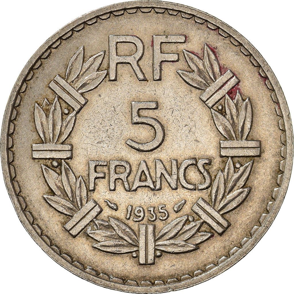 French 5 Francs Coin | KM888 | France | 1933 - 1939