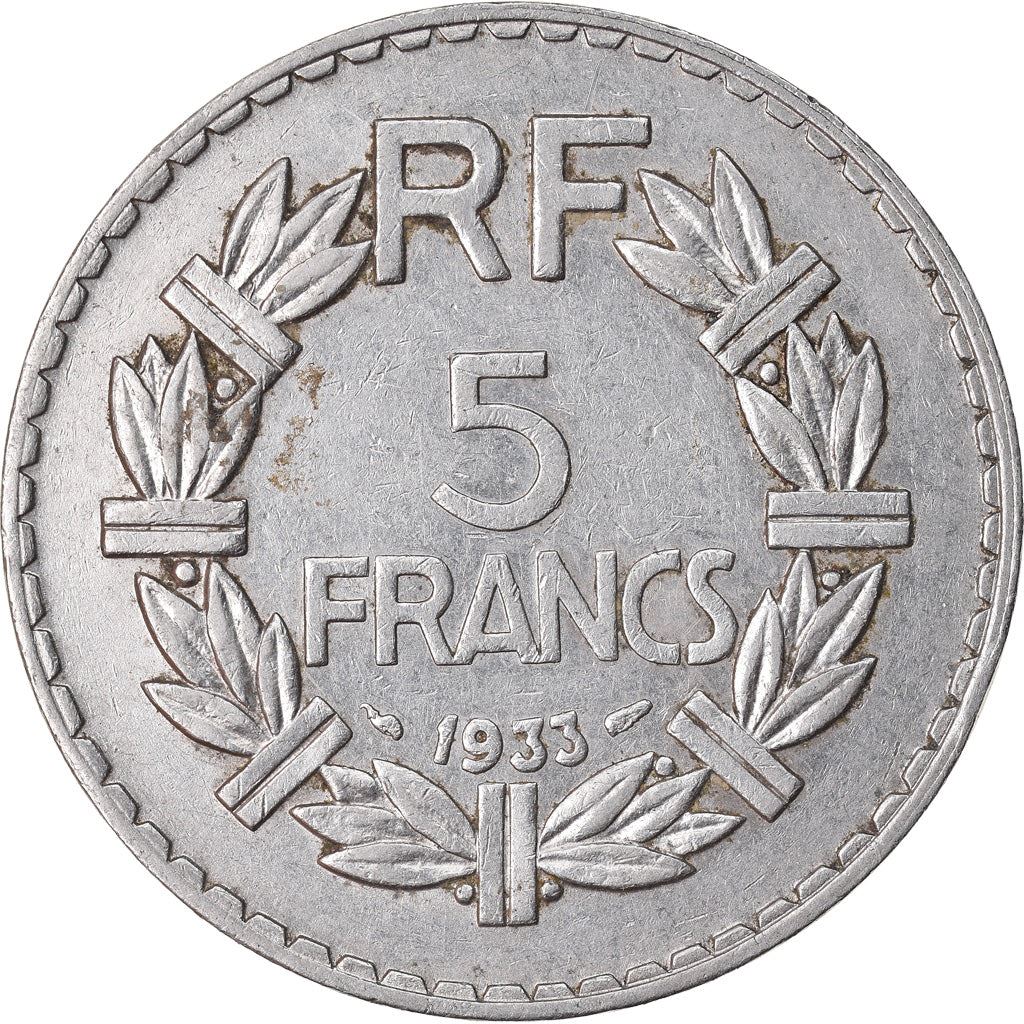 French 5 Francs Coin | KM888 | France | 1933 - 1939