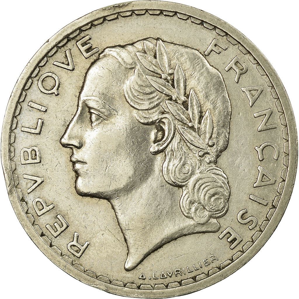 French 5 Francs Coin | KM888 | France | 1933 - 1939