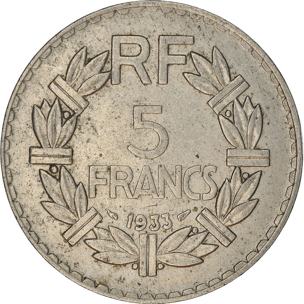 French 5 Francs Coin | KM888 | France | 1933 - 1939