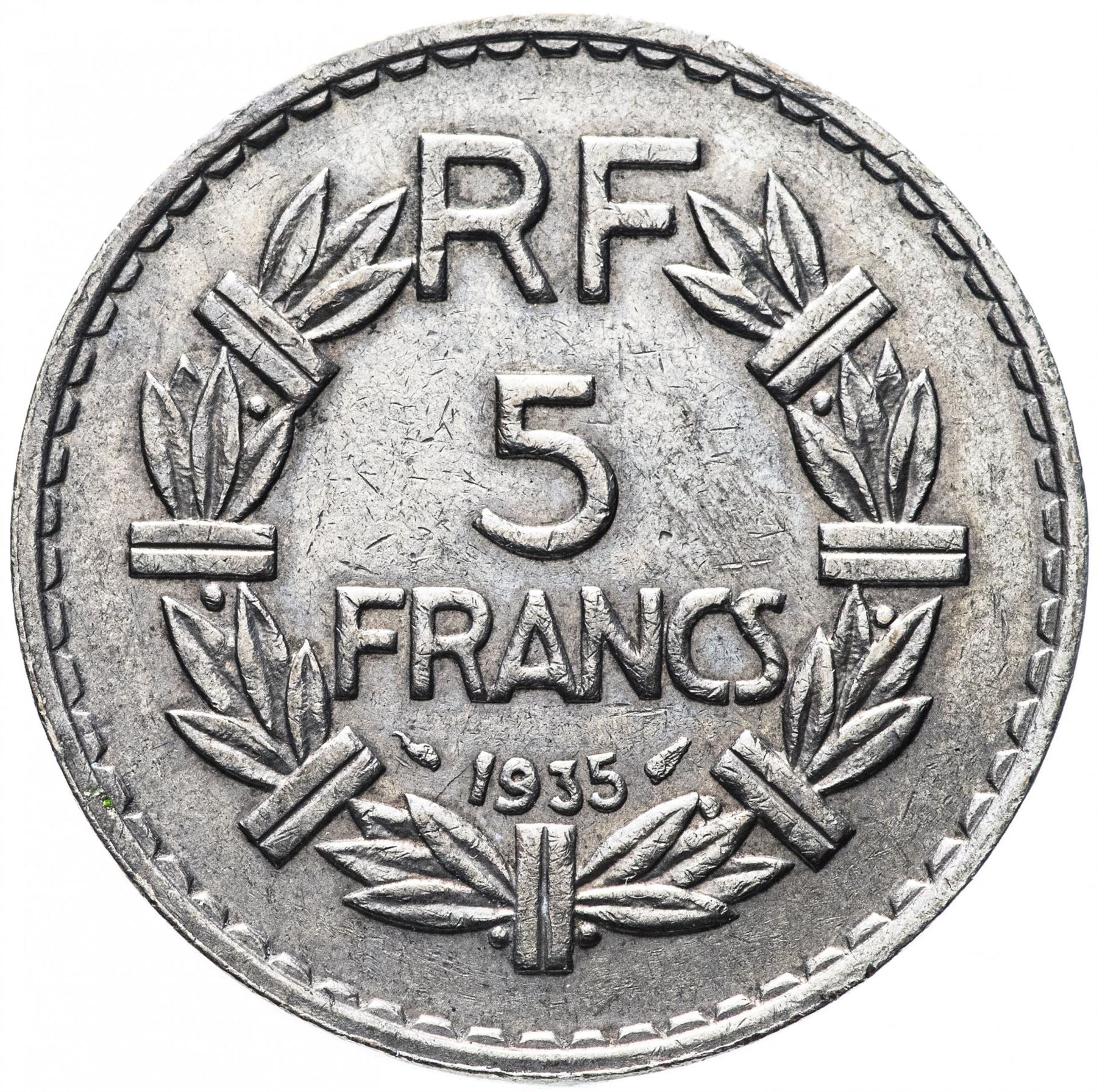 French 5 Francs Coin | KM888 | France | 1933 - 1939