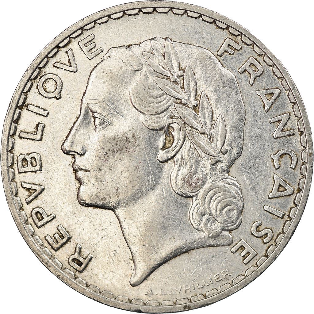 French 5 Francs Coin | KM888 | France | 1933 - 1939