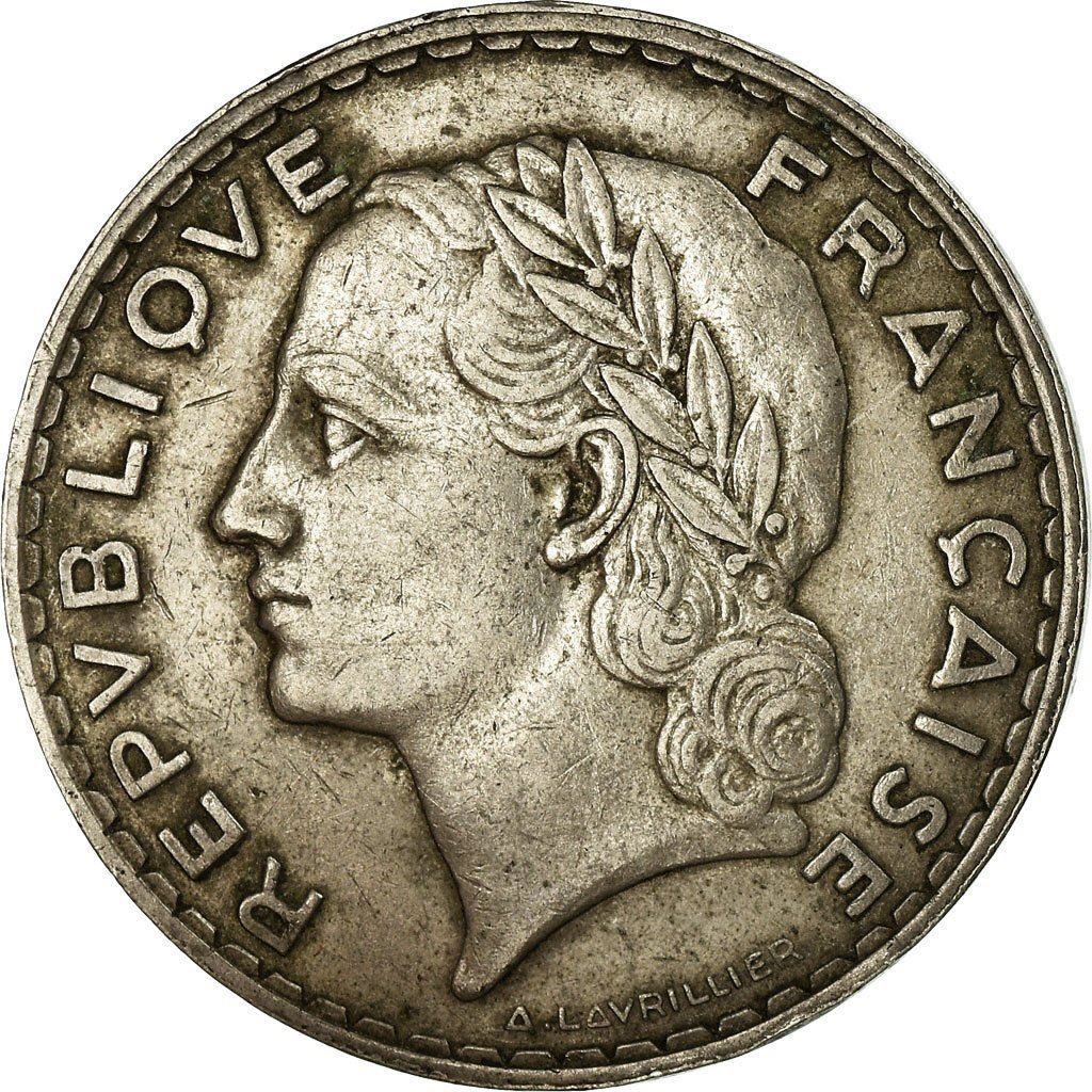 French 5 Francs Coin | KM888 | France | 1933 - 1939