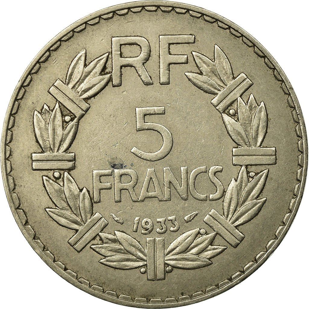 French 5 Francs Coin | KM888 | France | 1933 - 1939