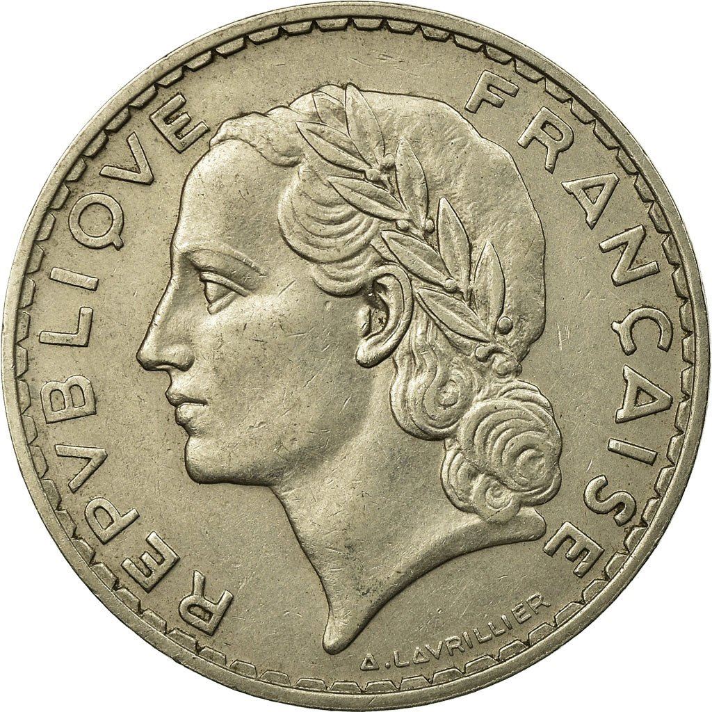 French 5 Francs Coin | KM888 | France | 1933 - 1939