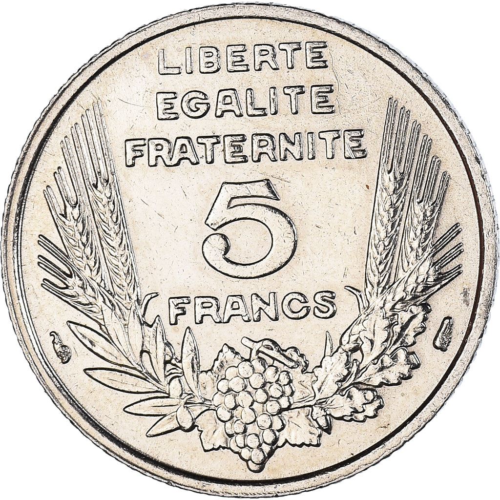 French 5 Francs Coin | Third Republic Bazor | KM887 | France | 1933